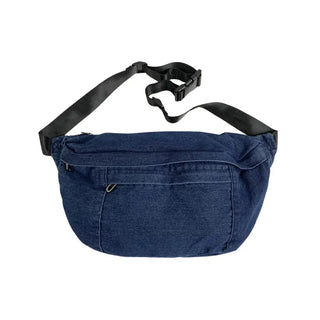 Grand sac banane en jean bleu foncé de taille XL