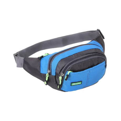 Un sac banane grande capacité pour le voyage ou le sport de couleur bleu sur un fond blanc uni __switch:Bleu