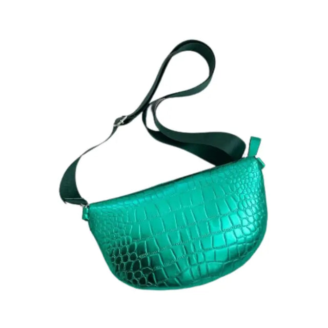 Sac banane à bandoulière de luxe en cuir couleur vert pour femme - Sac Banane Boutique