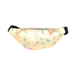 Sac banane holographique et géométrique doré pour femme - sac-banane-boutique