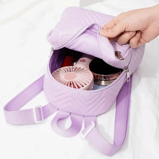 Petit sac à dos pour femme en cuir violet