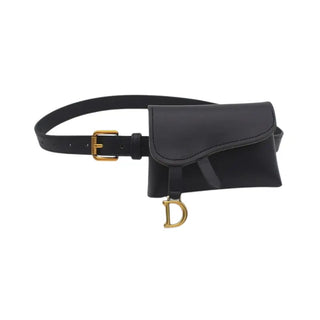 Petit sac banane ceinture de luxe noir et doré pour femme