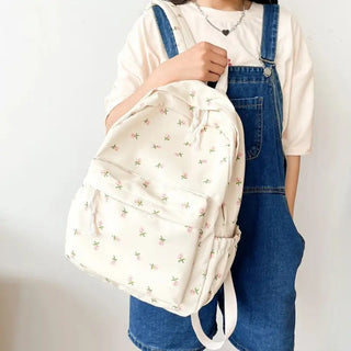 Sac à dos blanc pour les cours, pour l'université pour femme