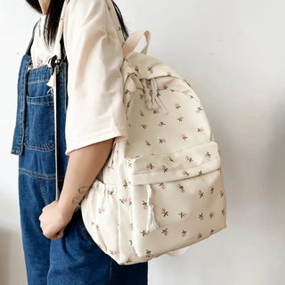 Sac à dos blanc pour les cours, pour l'université pour femme