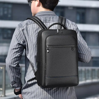 Sac à dos en cuir noir pour le voyage pour homme