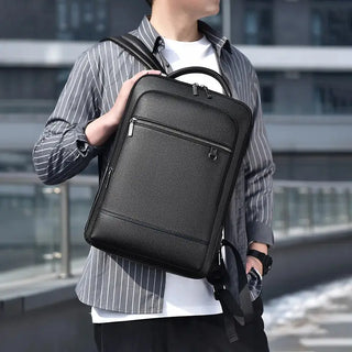 Sac à dos en cuir noir pour le voyage pour homme