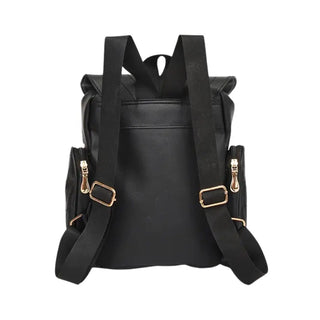 Sac à dos hibou en cuir noir pour femme