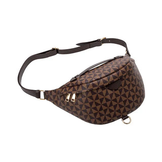 Sac banane à bandoulière de luxe en cuir marron pour femme, sac banane chic pour femme