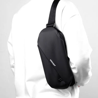 Sac banane noir étanche et imperméable pour homme - sac-banane-boutique