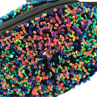 Sac banane paillette à sequins colorés pour femme