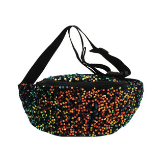 Sac banane paillette à sequins colorés pour femme