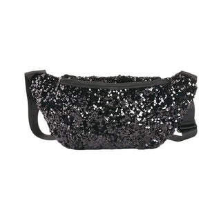 Sac banane pour femme paillette à sequins noir