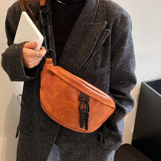 Sac banane camel à bandoulière pour femme - sac-banane-boutique