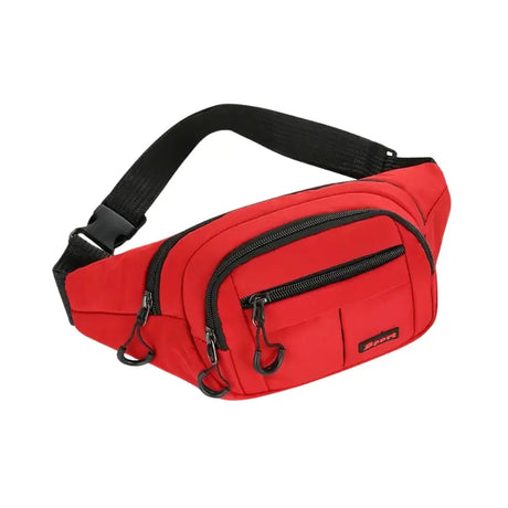 Sac banane rouge multipoches pour le sport - sac-banane-boutique