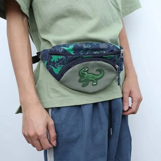 Sac banane bleu dinosaure pour enfant - sac-banane-boutique