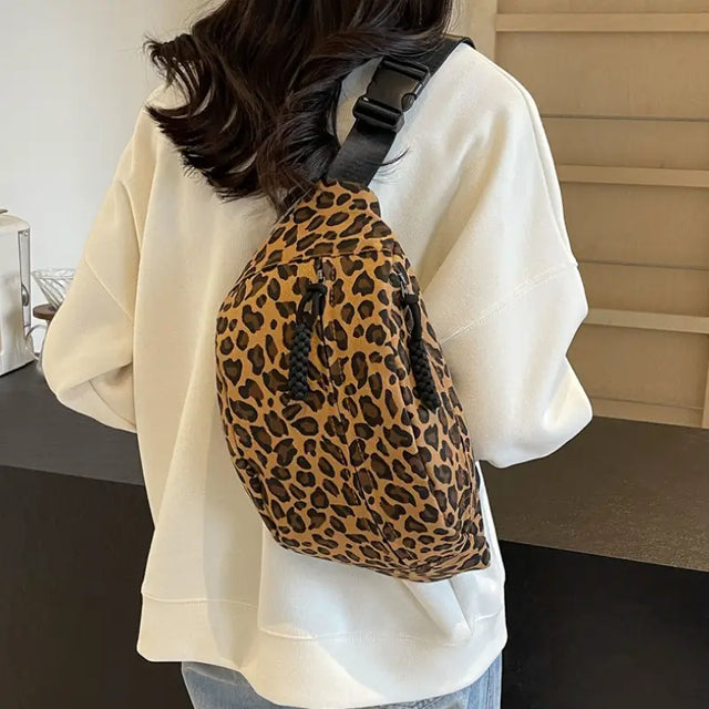 Grand sac banane imprimé léopard pour femme - sac-banane-boutique