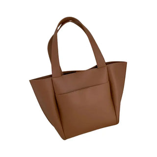 Grand sac à main marron en cuir pour femme pour les cours