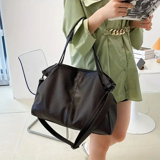 Grand sac à main noir en cuir pour les cours pour femme