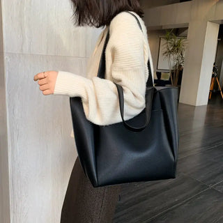 Grand sac à main noir en cuir pour femme pour les cours