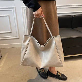 Grand sac à main tendance en cuir blanc pour les cours pour femme