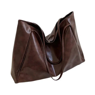 Grand sac à main tendance en cuir marron pour les cours pour femme