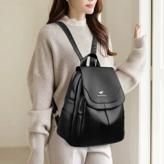 Sac à dos chic en cuir noir pour femme