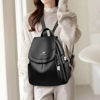 Sac à dos chic en cuir noir pour femme