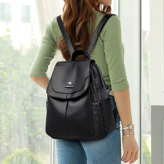 Sac à dos chic en cuir noir pour femme