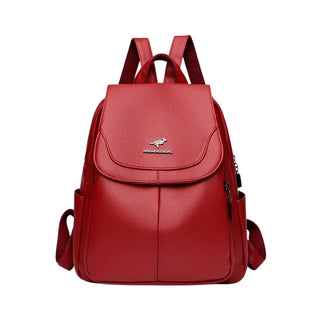 Sac à dos chic en cuir rouge pour femme