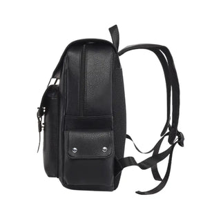 Sac à dos étanche en cuir noir pour homme et ordinateur portable