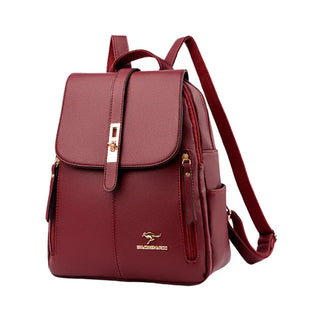 Sac à dos de luxe pour les cours en cuir rouge pour femme