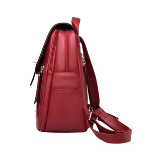 Sac à dos de luxe pour les cours en cuir rouge pour femme