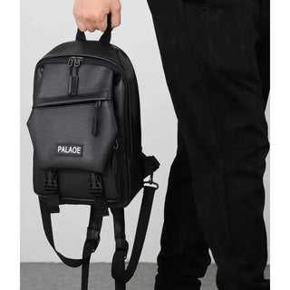 Sac à dos noir en cuir pour homme