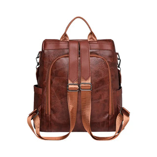 Sac à dos tendance en cuir marron pour femme