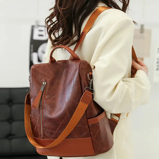 Sac à dos tendance en cuir marron pour femme