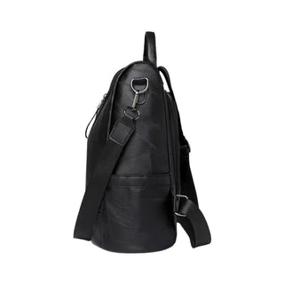 Sac à dos tendance en cuir noir pour femme