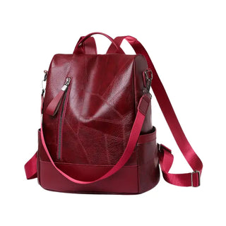 Sac à dos tendance en cuir rouge pour femme