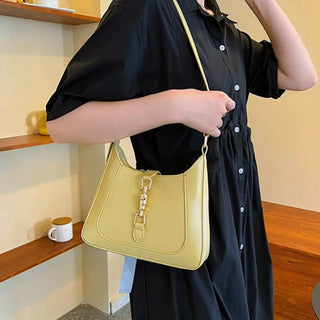 Sac à main jaune tendance en cuir pour femme