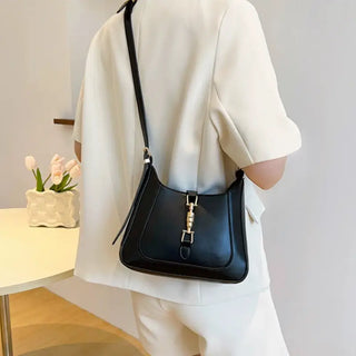 Sac à main noir tendance en cuir pour femme