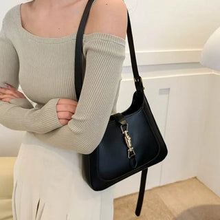 Sac à main noir tendance en cuir pour femme