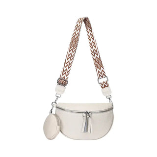 Sac banane blanc à bandoulière tendance et chic en cuir pour femme - sac-banane-boutique.com