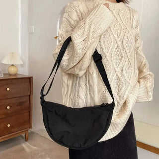 Sac banane noir demi-lune pour femme