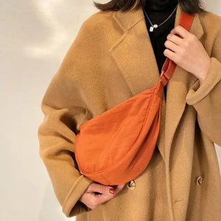 Sac banane orange demi-lune pour femme