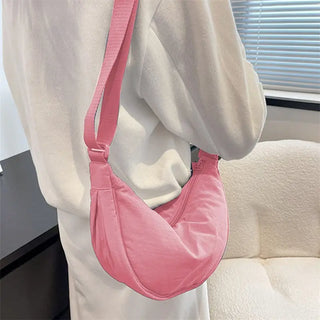 Sac banane rose demi-lune pour femme