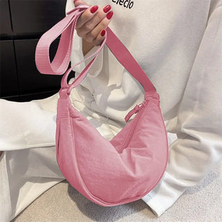 Sac banane rose demi-lune pour femme