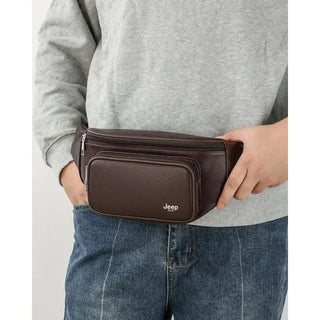 Sacoche tendance pour homme en cuir véritable marron